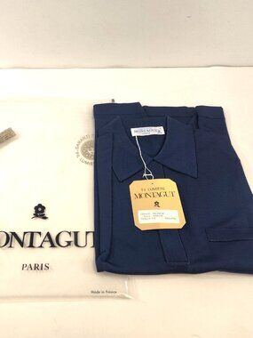Vintage Montagut Raymond Mens Shirt Marine Blue Size 3 Polyamide BRAND NEW